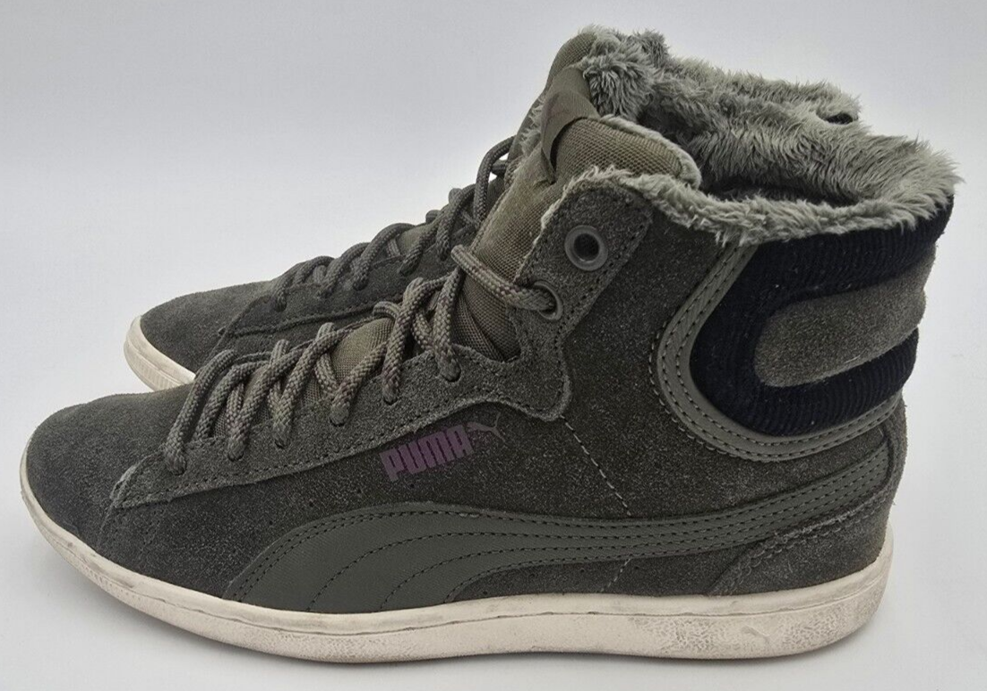 NWOB PUMA Women's Vikky Mid Corduroy Size 7.5 Sneakers Shoes Faux Fur Olive  | eBay